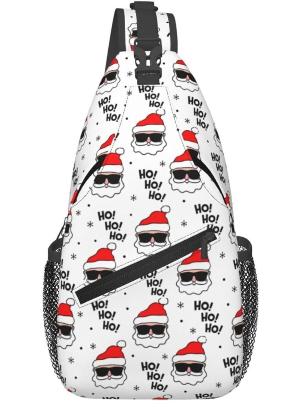 🎄Women's White Red Sling Backpack Men Merry Xmas Christmas Sling Daypack Bags